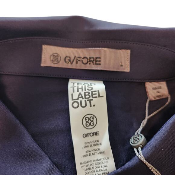 NWT G/FORE Golf Polo Shirt Tech Pique Quarter Zip Perforated in Twilight, sz L - Picture 4 of 12